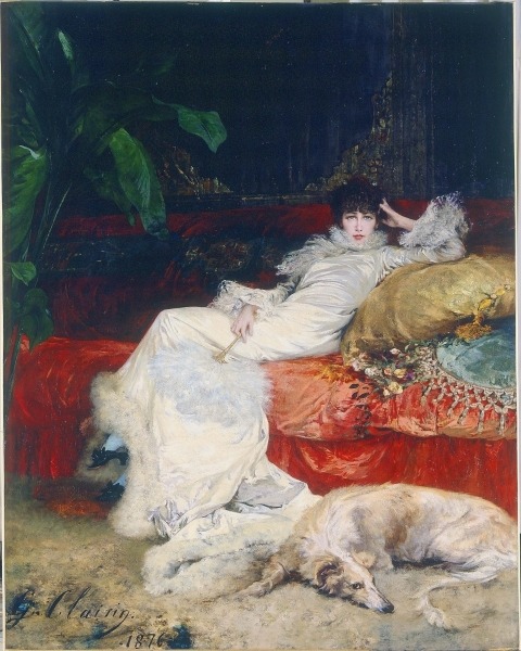 fancynewaddress: fameorbust: honestly paintings of women just lounging around are the best paintings “Portrait of Sarah Bernhardt”–George Clairin, 1876; oil on canvas 