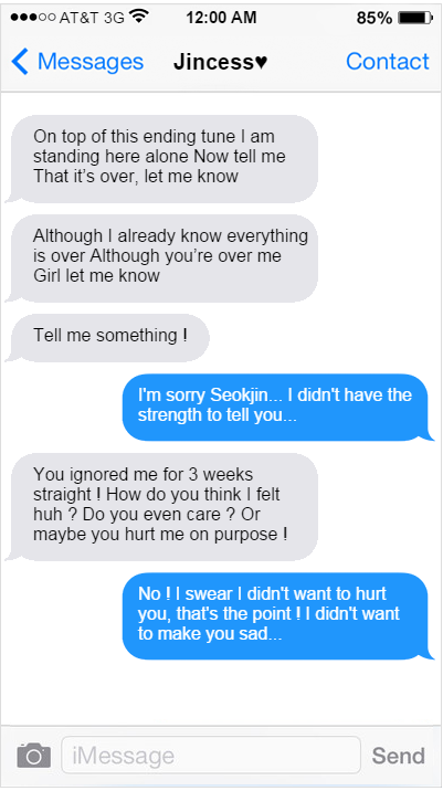 YOU CAN CALL ME IDOL — Break up texts, part 2 part 1