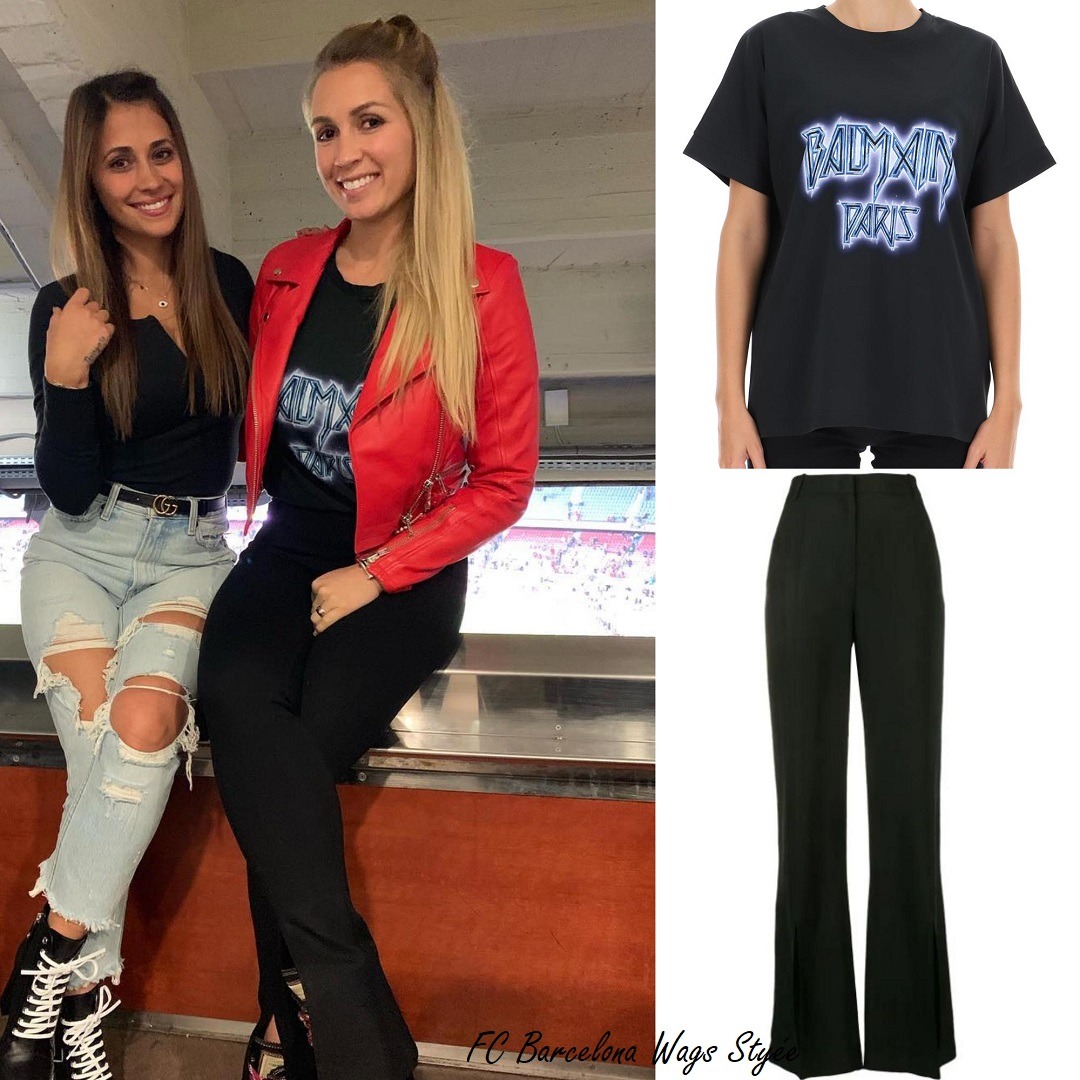 FC Barcelona WAGS Style — Elena wore an H&M Friends sweater (€19.99) with  a