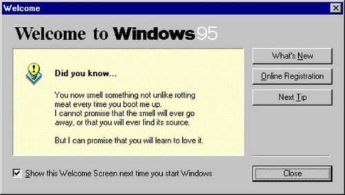 The reconforting messages of Windows 95. A Ballard/McLuhan/Cronenberg odyssey. 