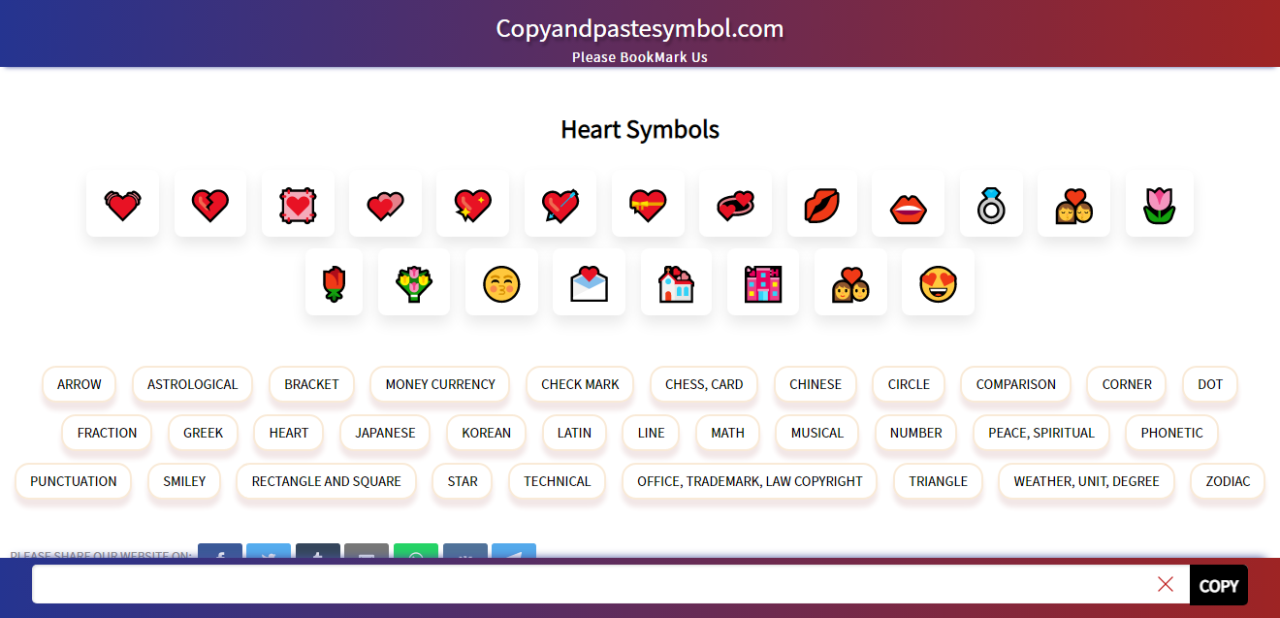 Get Heart Symbol Copy And Paste