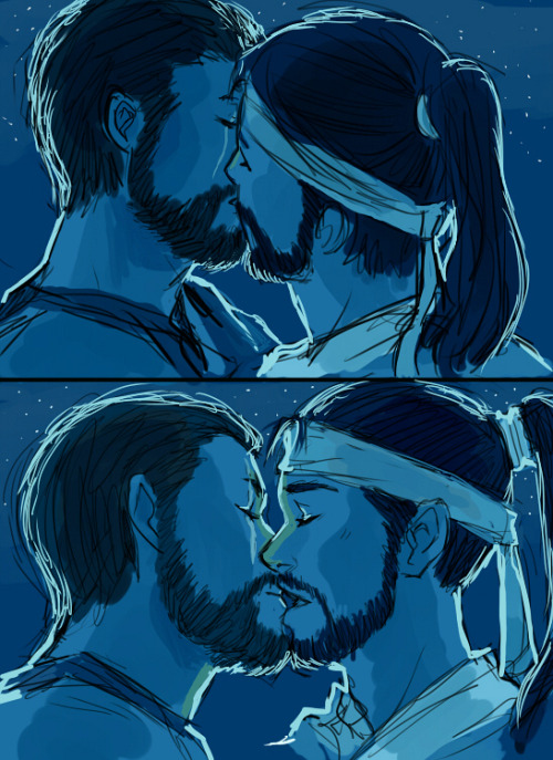 robotnoire: Drew these kisses because I was inspired by this amazing fanfic!  I had no idea I would 