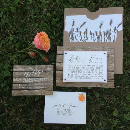 Rustic wedding invitations by Anista Designs