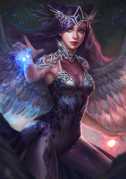 Commission for Catgirldstr11. Her character Selene, The Goddess of Sleep and Night Exclusive Metalli
