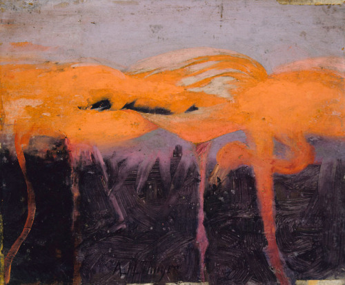 inland-delta: Abbott Handerson Thayer,  Red Flamingoes, ca. 1905-1909