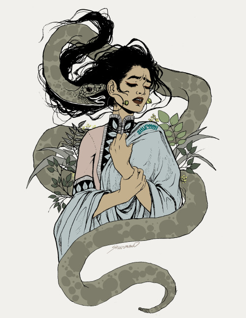 The word was poison, so I drew a snake whispering in her ear because it didn’t need to bite her to b