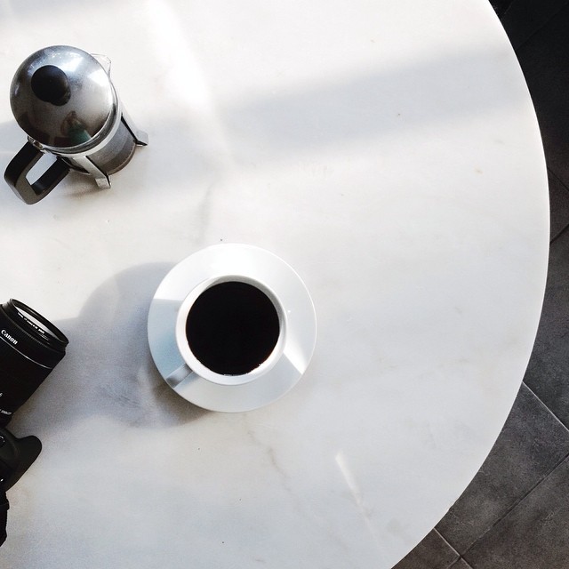 sergnun:  Lazy afternoon with coffee and photography (and new marble surface, yay)