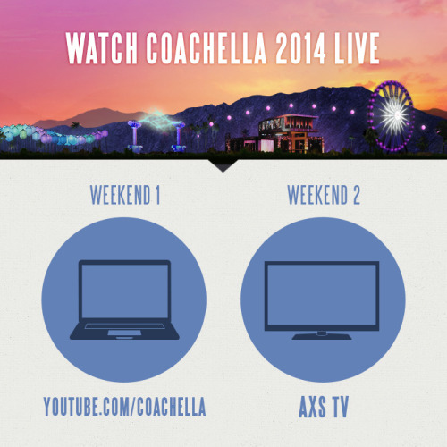 coachella:
“ For the first time both weekends of the festival will be broadcast live! www.youtube.com/coachella & AXS TV + Jason Bentley is joining us to host artist interviews
”
Can’t make it out to Coachelle this year? Never fear, music fans. You...