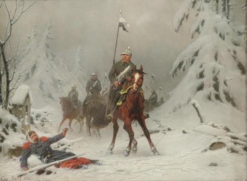 Winter Scene From The Franco-Prussian War 1870/71 By Christian Sell
