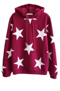 spookihope:☆ star print hoodie ☆