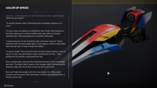 Guys I Am CRYINGG Look At This Lore!Eva Sewed Cayde's Cape, Or At Least Worked On It, AND Made Crows.
