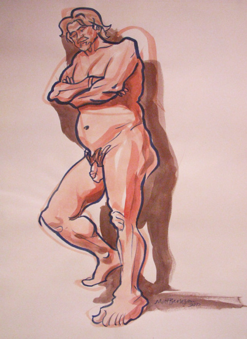 Drawings of Ed Barron.   Ink and/or watercolor on paper, 18"x24" Matt Bernson 2013 