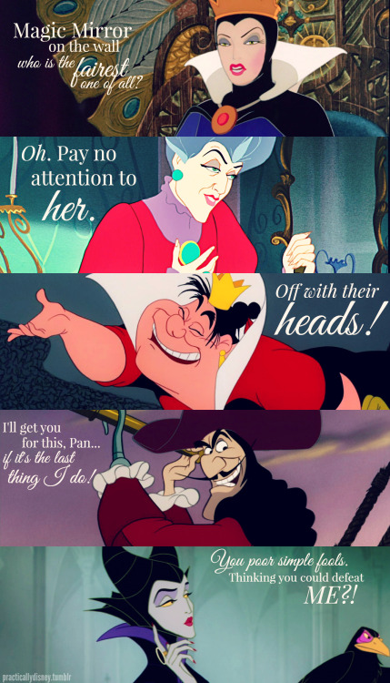 theultimatepigfartspupil:  howaboutdisney:  practicallydisney:  Disney villains   quotes  i LOVE LOVE LOVE how this is in order  Literally read every single one of those in their voices 