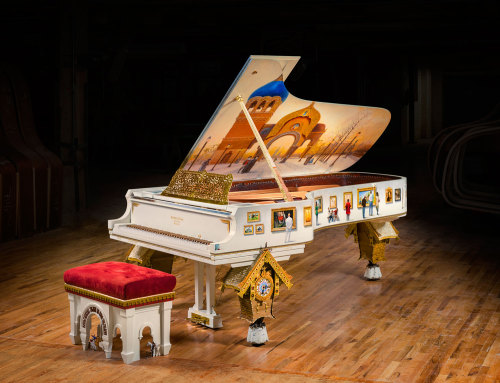 PICTURES AT AN EXHIBITION / art case piano designed and painted by Steinway master artist Paul Wyse