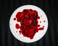 Thegoblinmarketofficial:  Bleeding Heart Cake By Why Not Cakedark Chocolate Cake