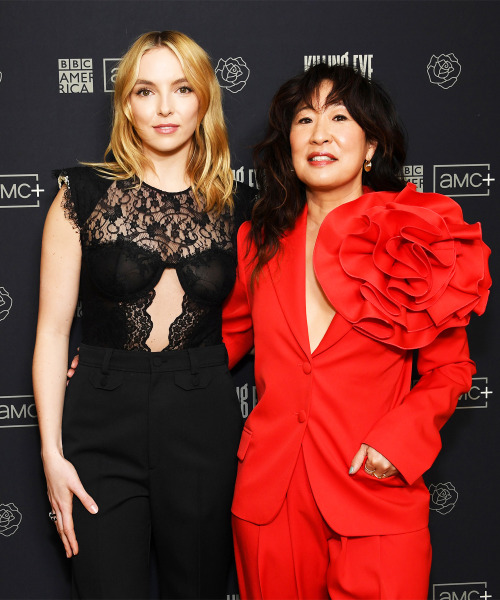 dailycomer: JODIE COMER and SANDRA OH attends Killing Eve Season Four Photo Call in Beverly Hills, C