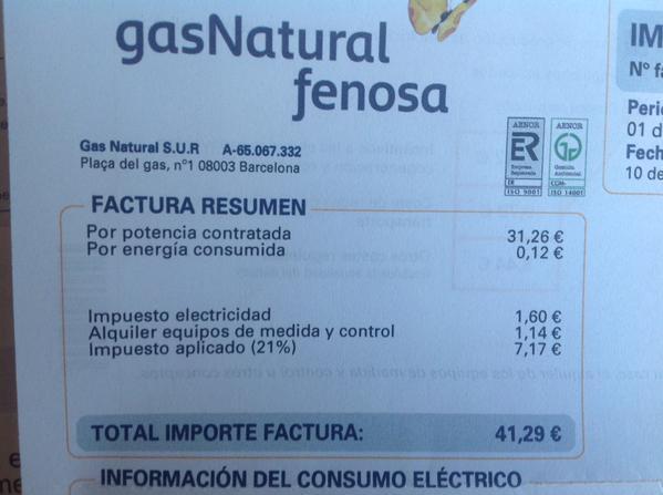 finofilipino:    Por 0,12 euros de consumo, 41,29 euros de factura. Robo permitido