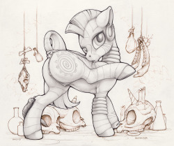 Zecora&hellip; i thought this looked really neat as-is, with the sepia ink alongside graphite (fff i love mixing them) anyway, so i shared it. I&rsquo;m working on this now, adding colour and all that&hellip; on ze livestream in case anyone is bored!