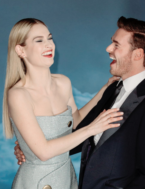 vvoodleys: Lily James and Richard Madden being cute at the “Cinderella” London Premiere 