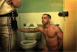 humiliationverbale:  littletimbennett:  A true faggot, about to ‘service’ the highway patrol officer who caught him in the rest-stop mens room where he spends hours on his knees servicing any real man who enters…  Suck MY Prick before you clean