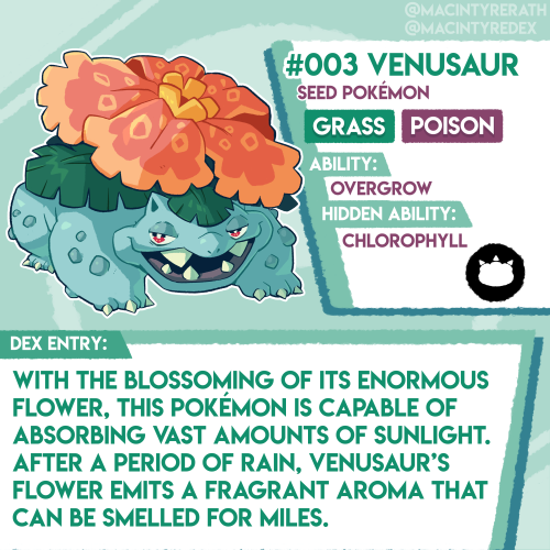 New Pokédex entry added!No.003 Venusaur