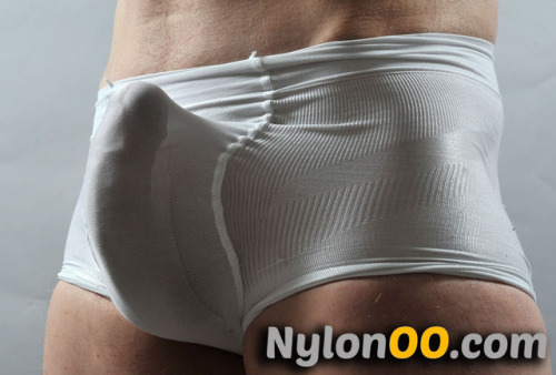 Nylon Boxer reblog if you like nylon on your cock !