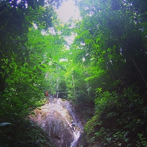 jesseisstoked:  Causally climbing waterfalls in the jungle #waterfall #costarica #rockclimbing #phot