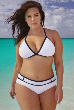 lingerie-plus:  Plus Size Swimwear | Swim Sexy The Smokeshow White Bikini #fatkini #plussize #bikini