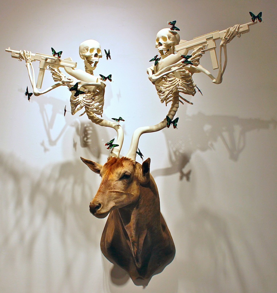 asylum-art-2:   Peter Peter Gronquist’s Taxidermy Gun Antlers  Peter Gronquist