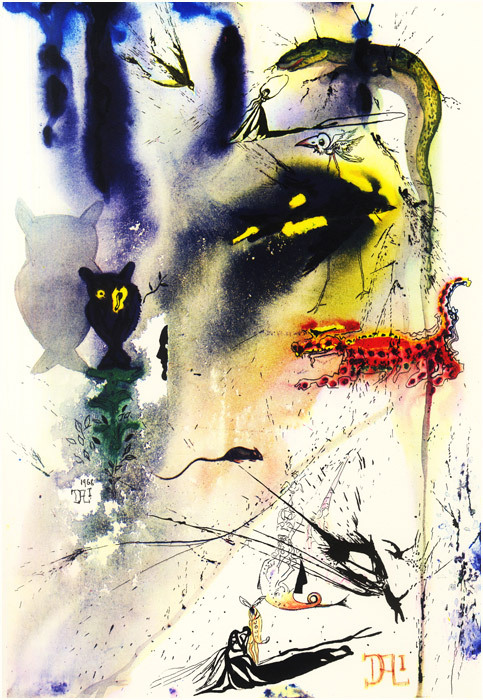 neil-gaiman:odditiesoflife:Salvador Dalí Illustrates “Alice in Wonderland”Alice in Wonderland was wr
