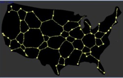














Slime mold was grown on an agar gel plate shaped like America and food sources were placed where America’s large cities are