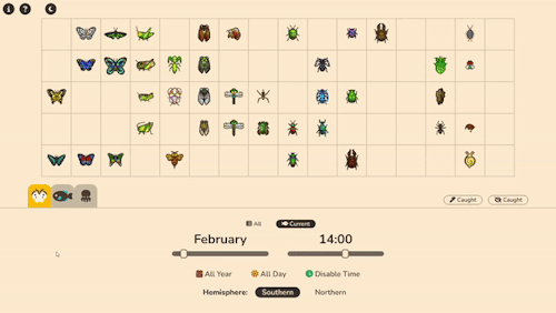 I Created A Site To Make It Easy To See Which Critters Are Currently Available To Catch In ACNH