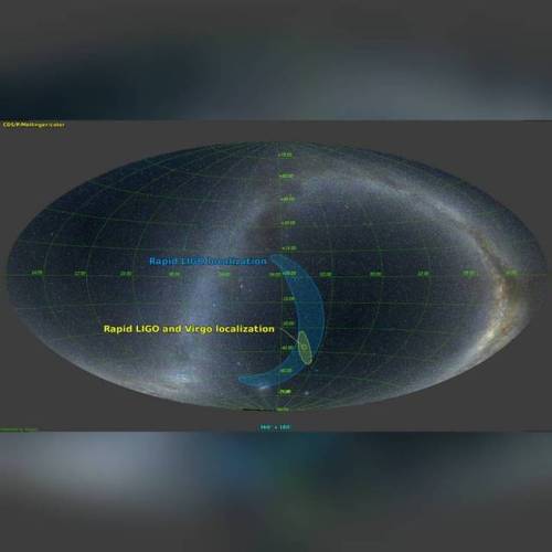LIGO-Virgo GW170814 Skymap #nasa #apod #ligo #virgo #opticalskydata #gravitywaves #spacetime #blackhole #merger #gravitationalwaves #interstellar #intergalactic #universe #space #science #astronomy