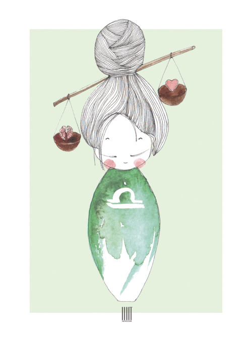 KOKESHI horoscope by Lilit Sarkisian for IIIIT artstoreUkraine, Kyivto order sweatshirts, t-shirts, 
