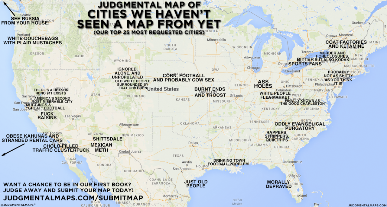 Judgemental Map Of Indianapolis Judgmental Maps — Judgmental Map Of Cities We Haven't Seen A Map...
