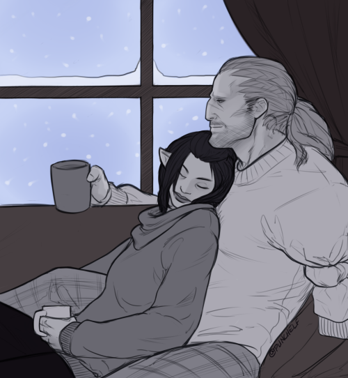 vicspencerart:Just good wholesome winter snuggles