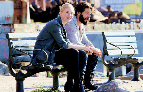 quicksiluers:  Jon Bernthal and Deborah Ann Woll on set of “The Punisher” in Brookl