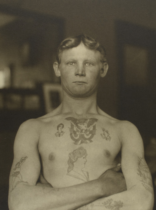 Ellis Island Immigrants: Tattooed German Stowaway (deported May 1911)Photographer: Augustus F. Sherm