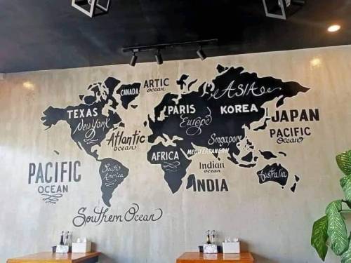 tracing-rivers:  lady-byleth:mapfail:Coffee drinkers’ world map   every new thing you see deals an additional d10 psychic damage    “Alright, Pacific Ocean, Atlantic Ocean, Africa, then Indi- a- well it’s a big fontParis…K… Korea…… Southern