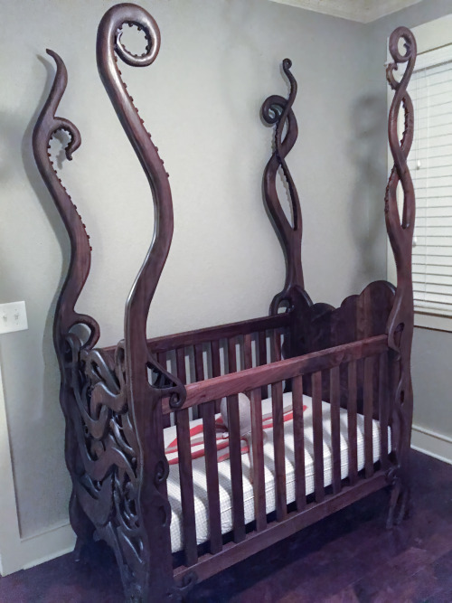 Hand-Carved Tentacle Crib by Artist Garrick Andrus