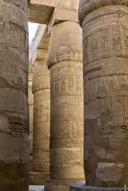 ancientart:The Karnak Temple Complex of Thebes, Egypt. Construction of this complex began with&
