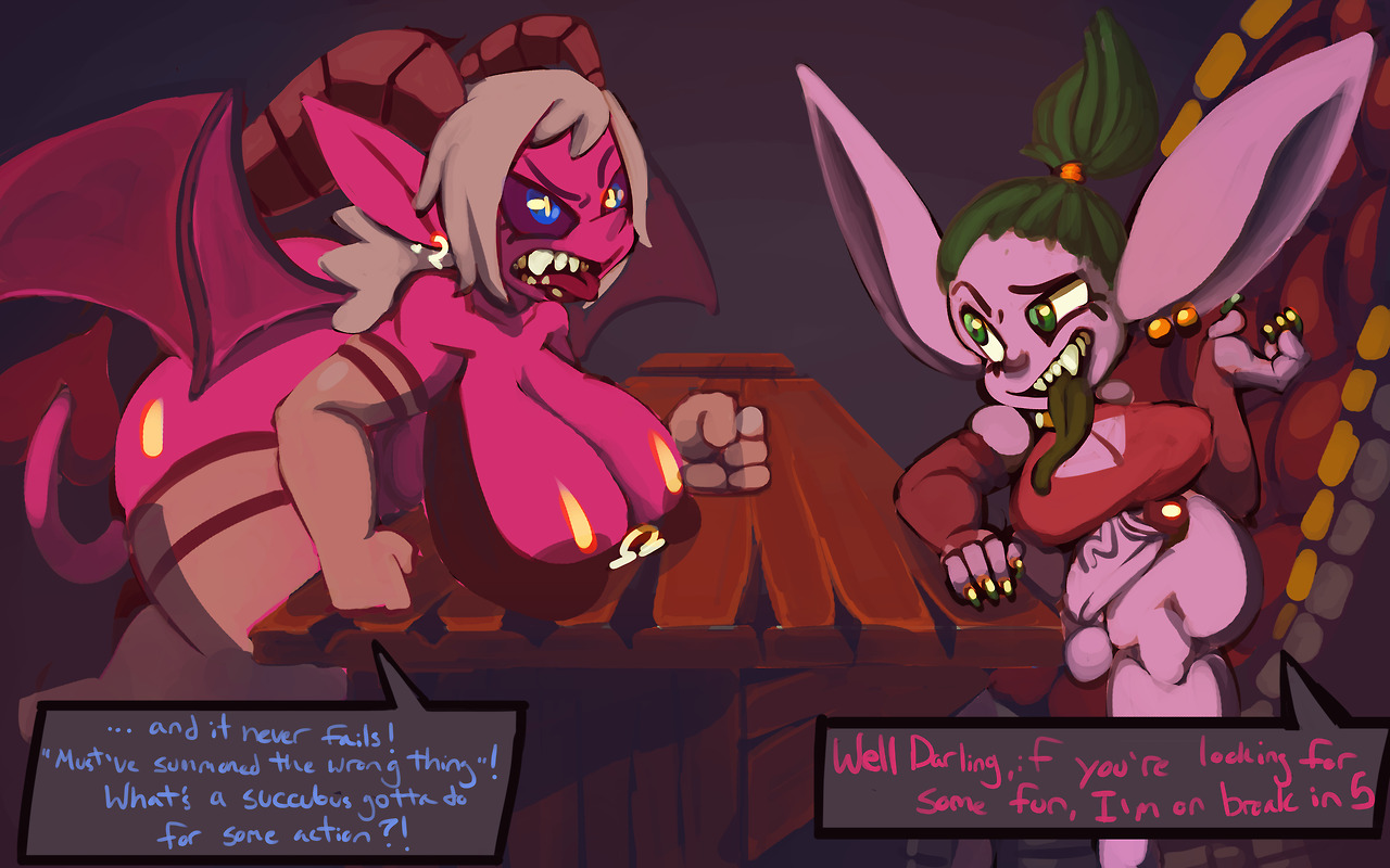 lil-potion-shop:A little exchange between to hellish patrons, Mestrilla and @kentayuki ‘s
