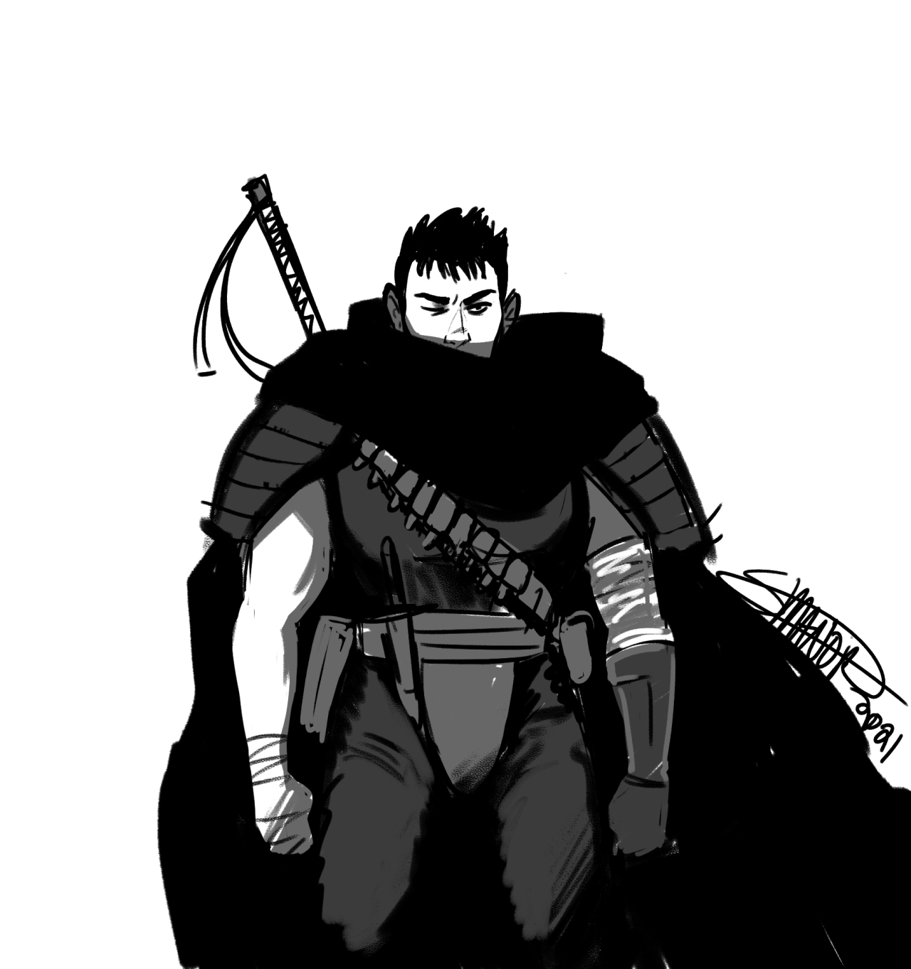 Was heartbroken to hear about Miura so I borrowed Guts for one of my morning warm-ups. It’s a little messy but I got to start 