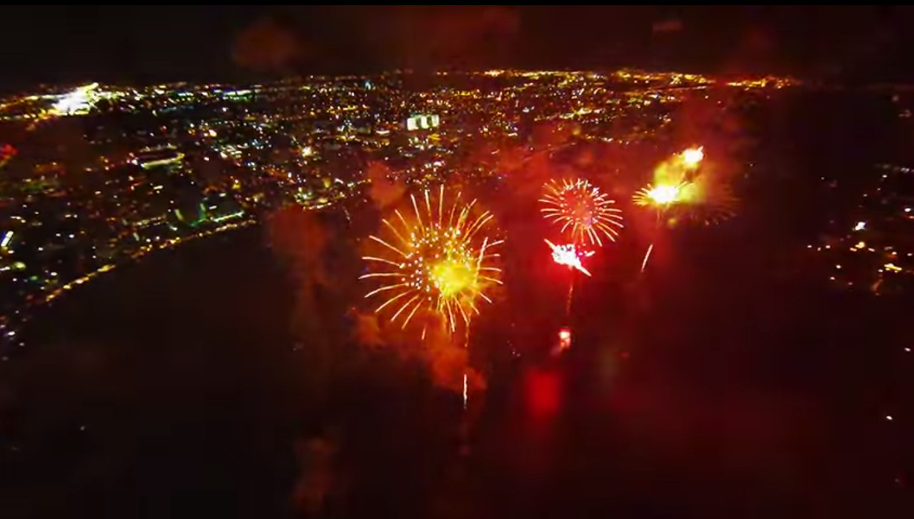 nationaljournal:  This video of a drone flying through fireworks was super gorgeous