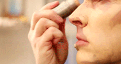 cinema-phantom:  Getting into make-up as The Phantom 