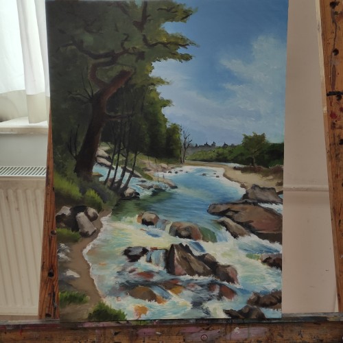 50x70cm Tuval üzerine Yağlı Boya Manzara çalışmam 
