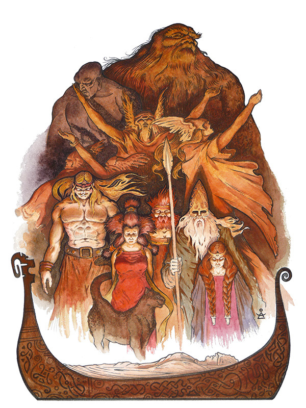 filbypott:  hedendom:  Illustrations for the book “Myths and Legends of Scandinavia”