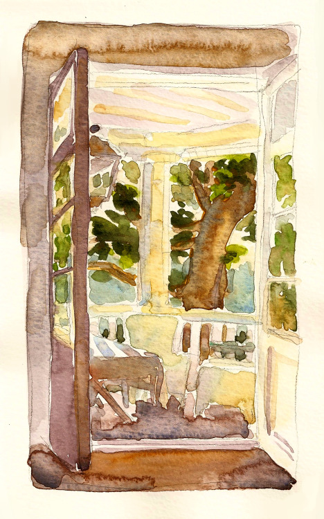 fanny-hs:Some watercolors I did at home in Sweden this last summer. The top two are both of our back