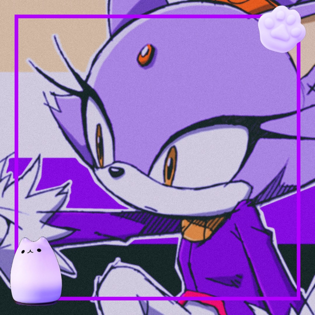 AESTHETIC CAFE! — nonbinary blaze the cat icons for anon! 💛💜🖤