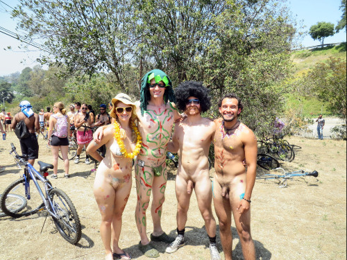 thelujanexperience:  Before the Ride @ The World Naked Bike Ride in Los Angeles 6.8.2013